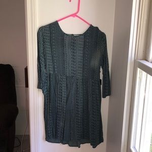 Blue tribal print dress